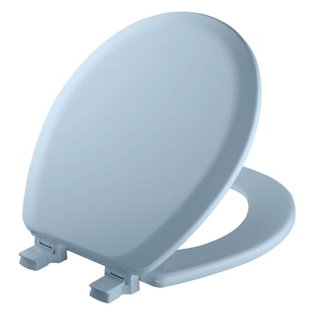 Mayfair Round Toilet Seat Beveled Wood, Molded, Premium Durable Multi Coat Enamel Blue